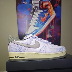 Nike Air Force 1 Purple Snake Print Men's Shoes Brad New !